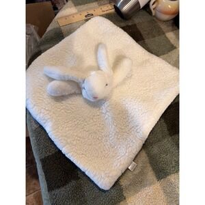 Bubbles White Bunny Rabbit Sherpa Plush Baby Security Blanket Lovey 13x13